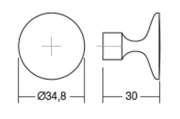 Gedotec Floid Pomello rotondo ottone anticato Ø34,8 mm 1 pz