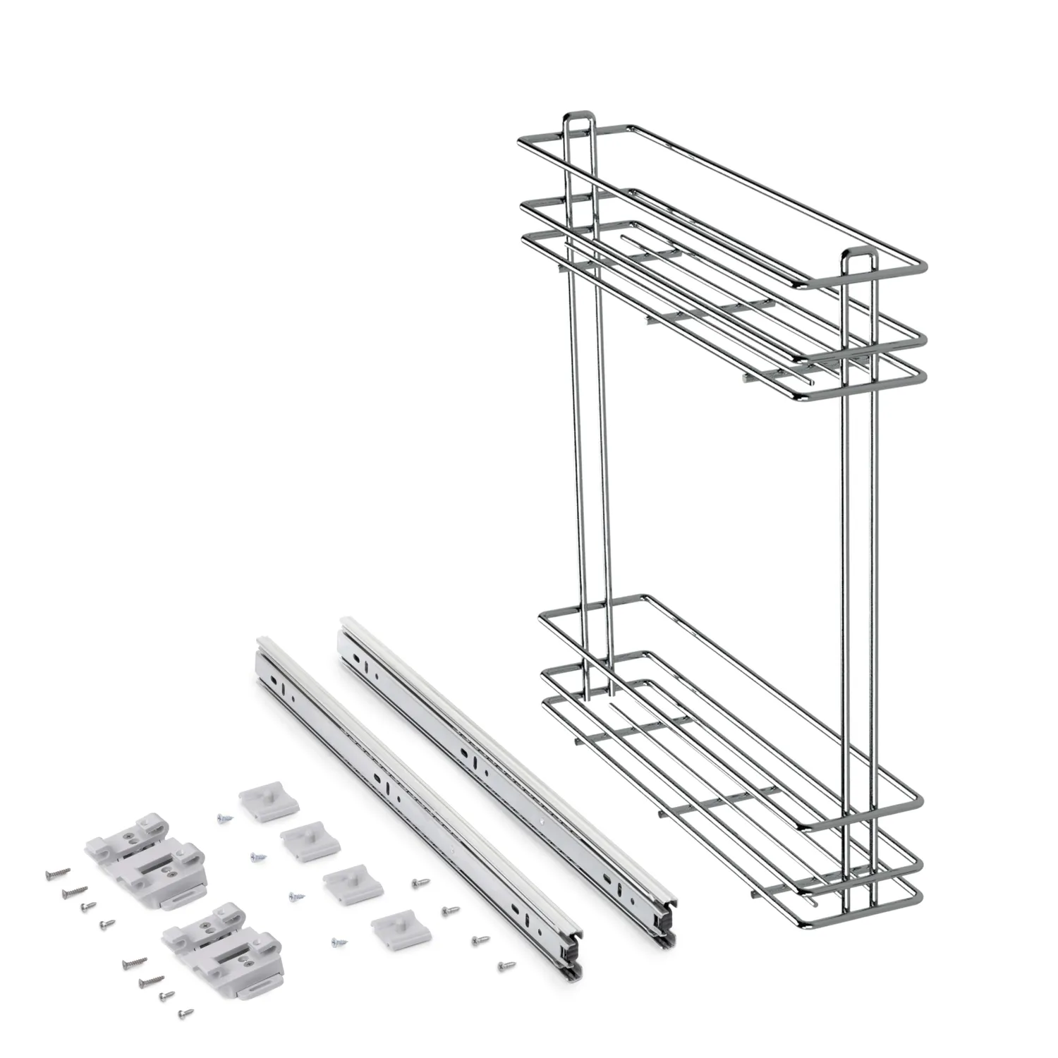 Emuca portabottiglie estraibile 200mm 480mm 30kg cromato