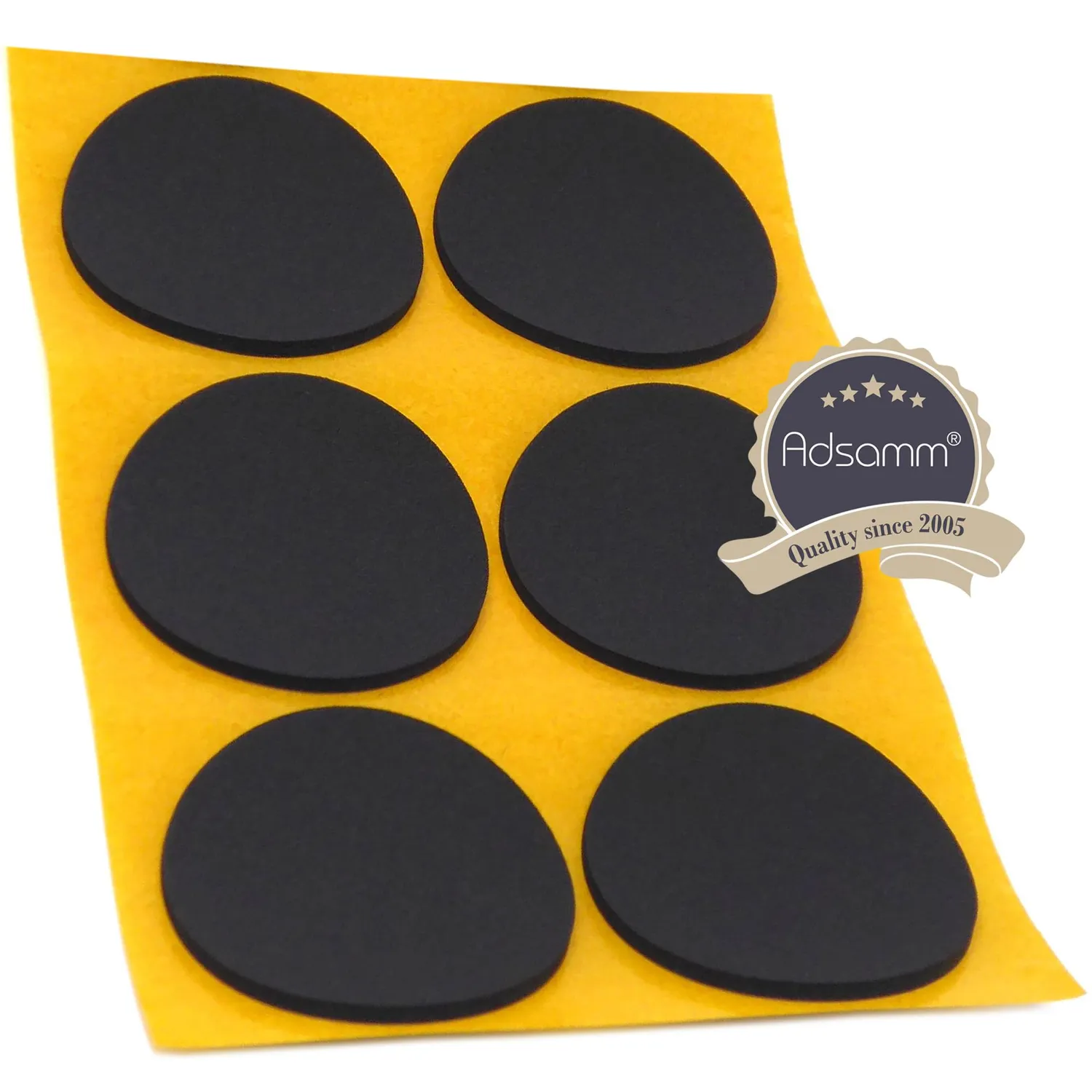 Adsamm Quality Antiscivolo Ø 70 mm 6 Pezzi Neri in Gomma