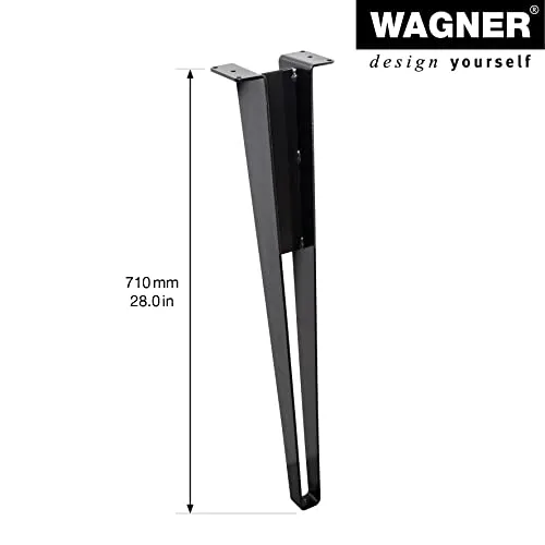 Wagner V-Style ST 0671 gamba tavolo 71 cm nera opaca