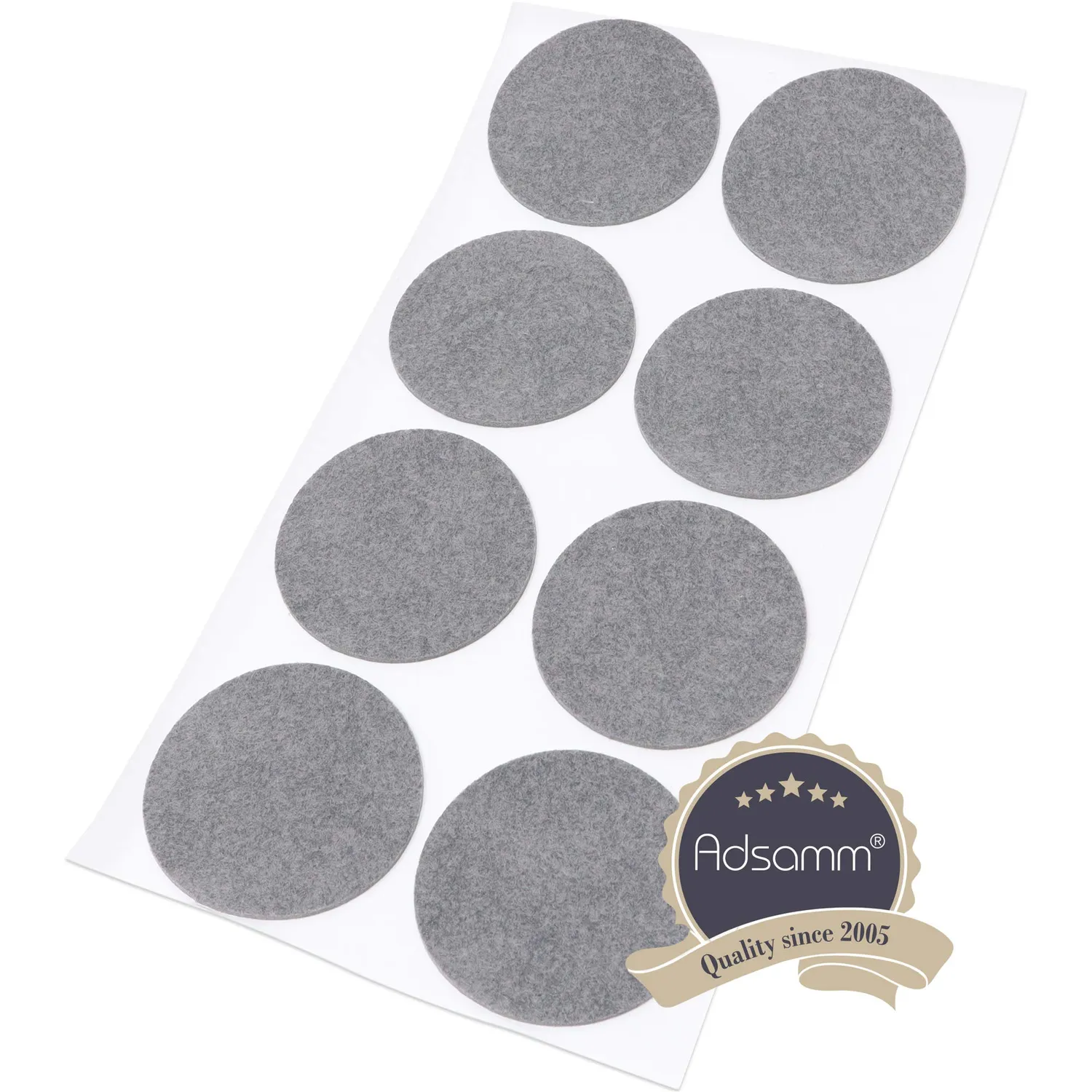 Adsamm Ø 50 mm feltrini rotondi grigi 8 pezzi ultrasottili
