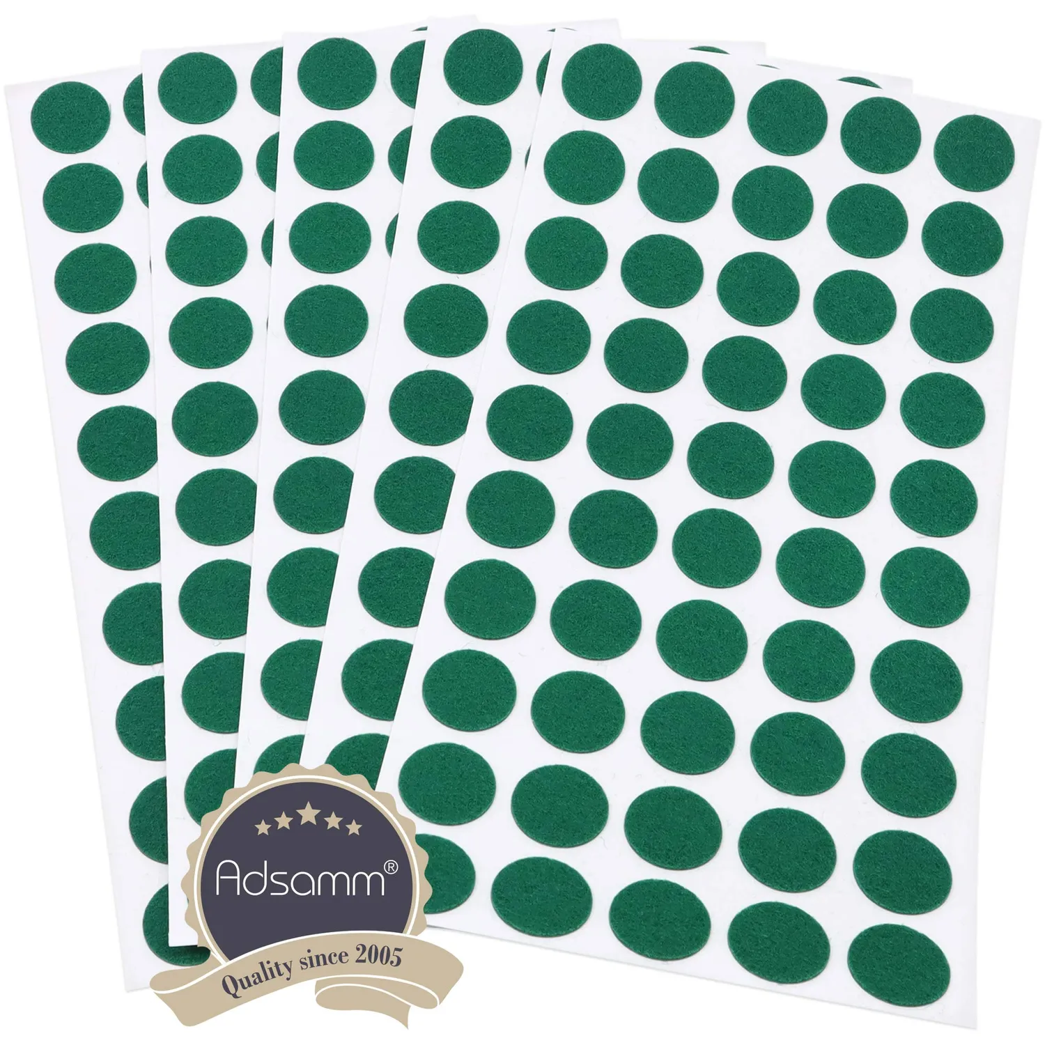Adsamm feltrini ultrasottili Ø 16 mm verdi 250 pezzi 1,5 mm