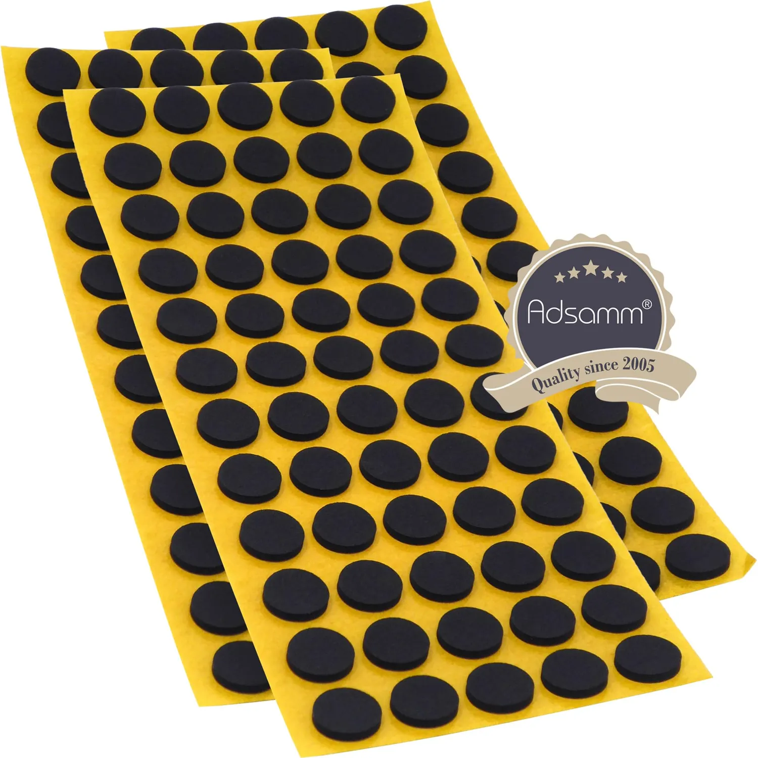 Adsamm Quality piedini antiscivolo neri tondi 14 mm 180 pz EPDM