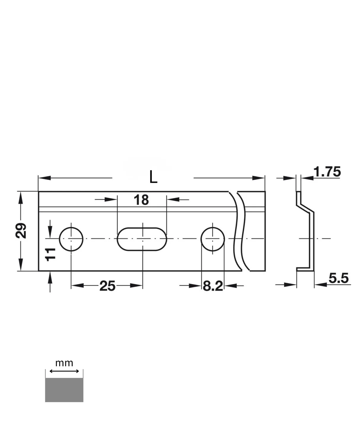 Gedotec Guida Montaggio acciaio 1250 mm binario pensili 120kg