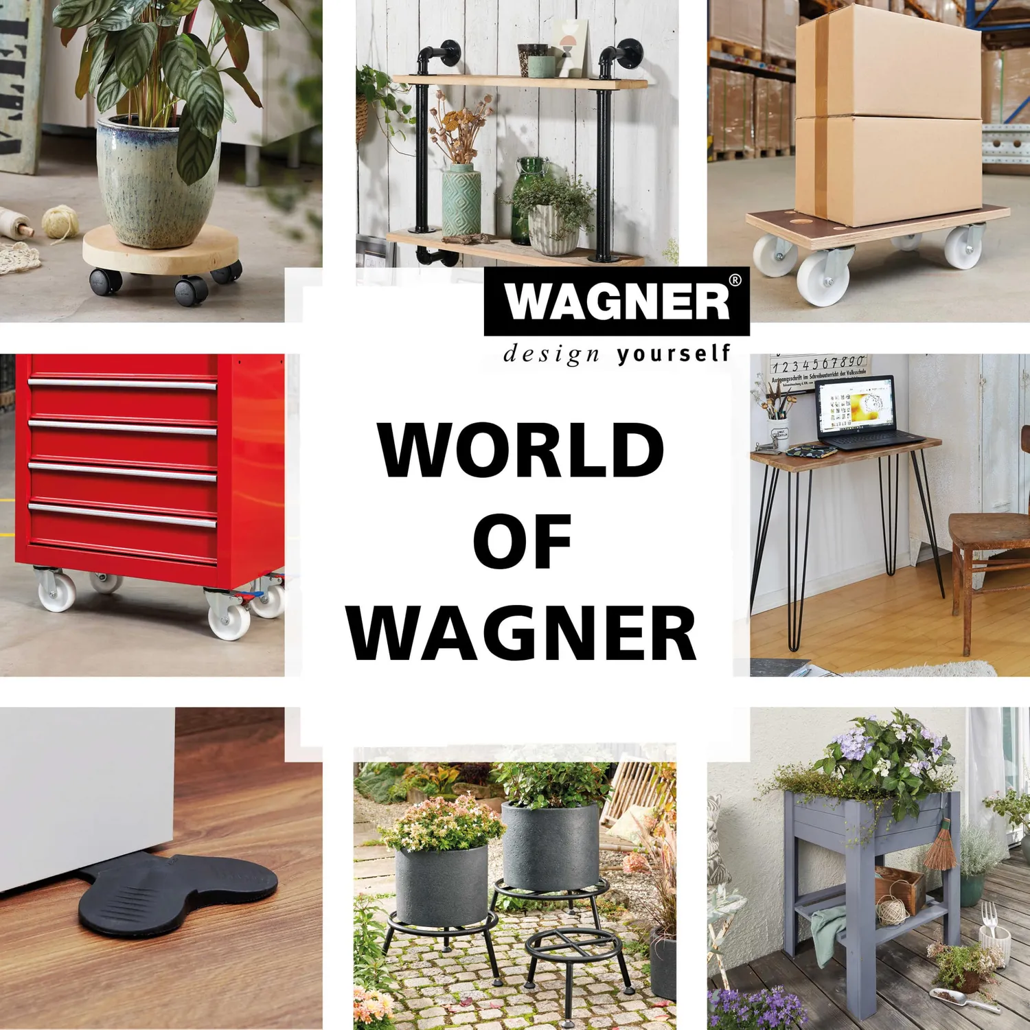 WAGNER Bamboo 20026501 Carrello Piante 29x29 cm 100 kg