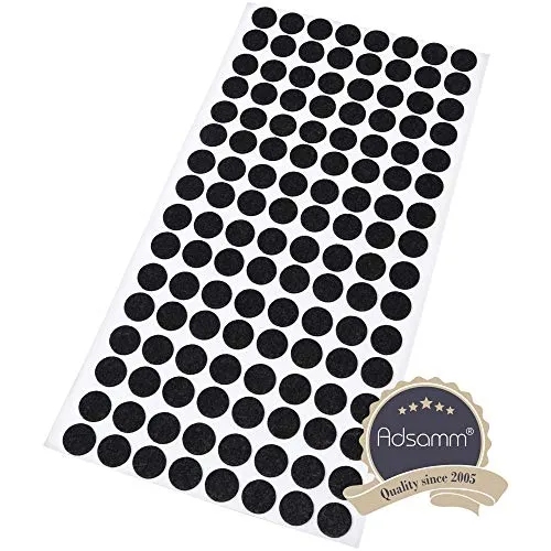 Adsamm Feltrini Autoadesivi Ø12 mm Neri 128 Pezzi Sottili