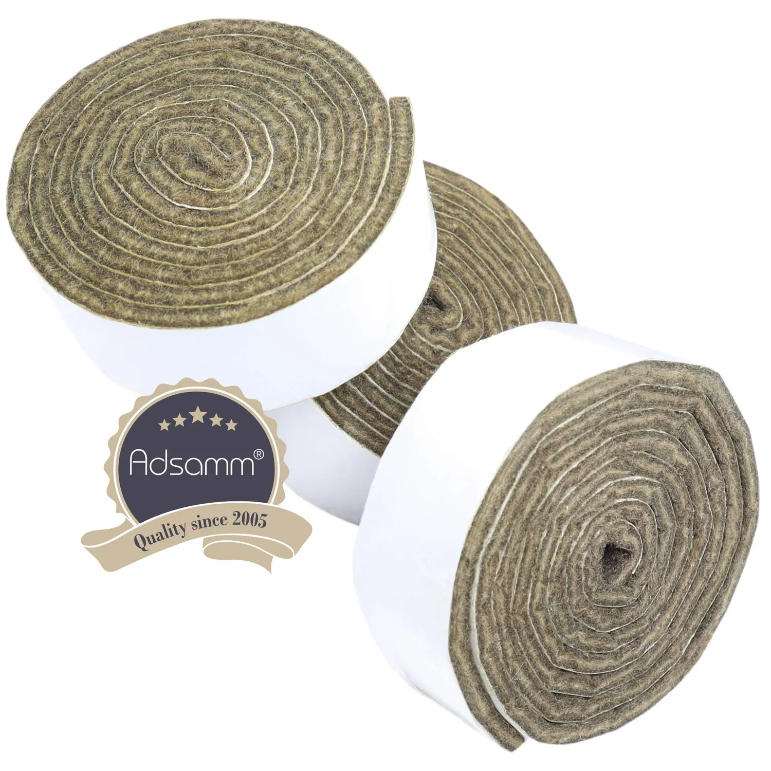 Adsamm Nastro Feltro 24x1000 mm Marrone 3 Rotoli 3,5 mm