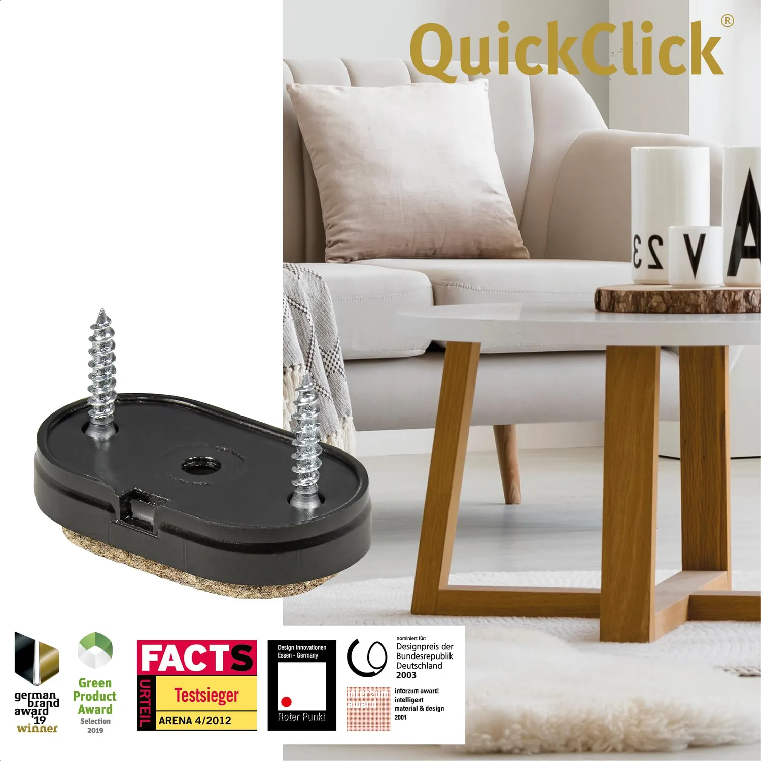 Wagner QuickClick 15783100 feltrini da avvitare feltro 35x20 mm 4 pz