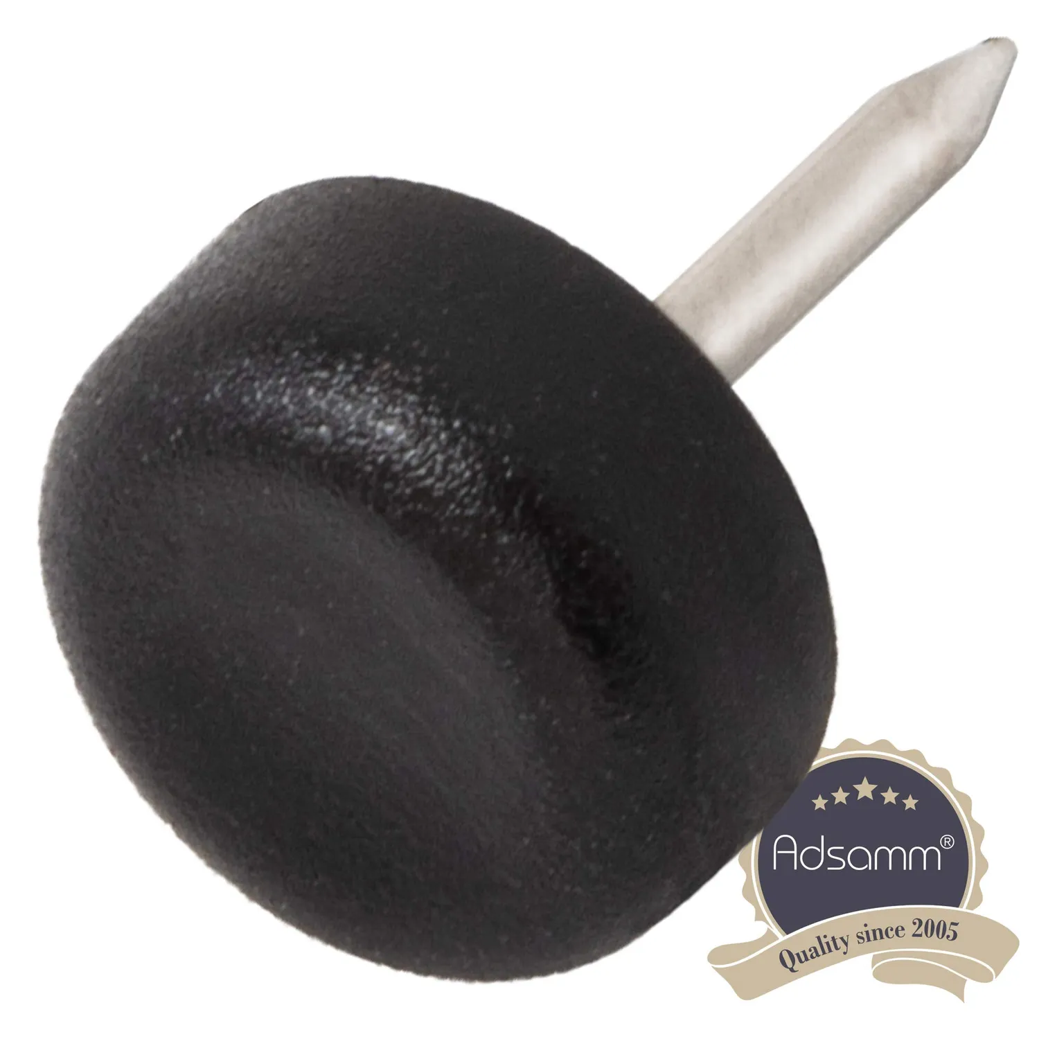 Adsamm PG-N-BL-13-16 Pattini Plastica Ø13 mm Nero 16 pz
