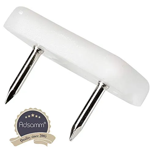 Adsamm 18x30 mm feltrini plastica con chiodo 100 pz bianchi