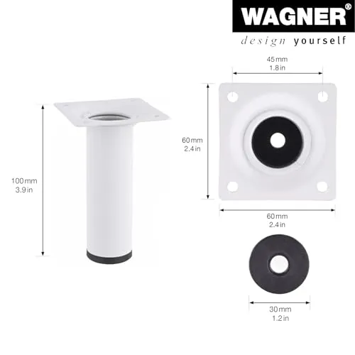 Wagner Classic ST 1610 gamba per mobili bianca 100 mm