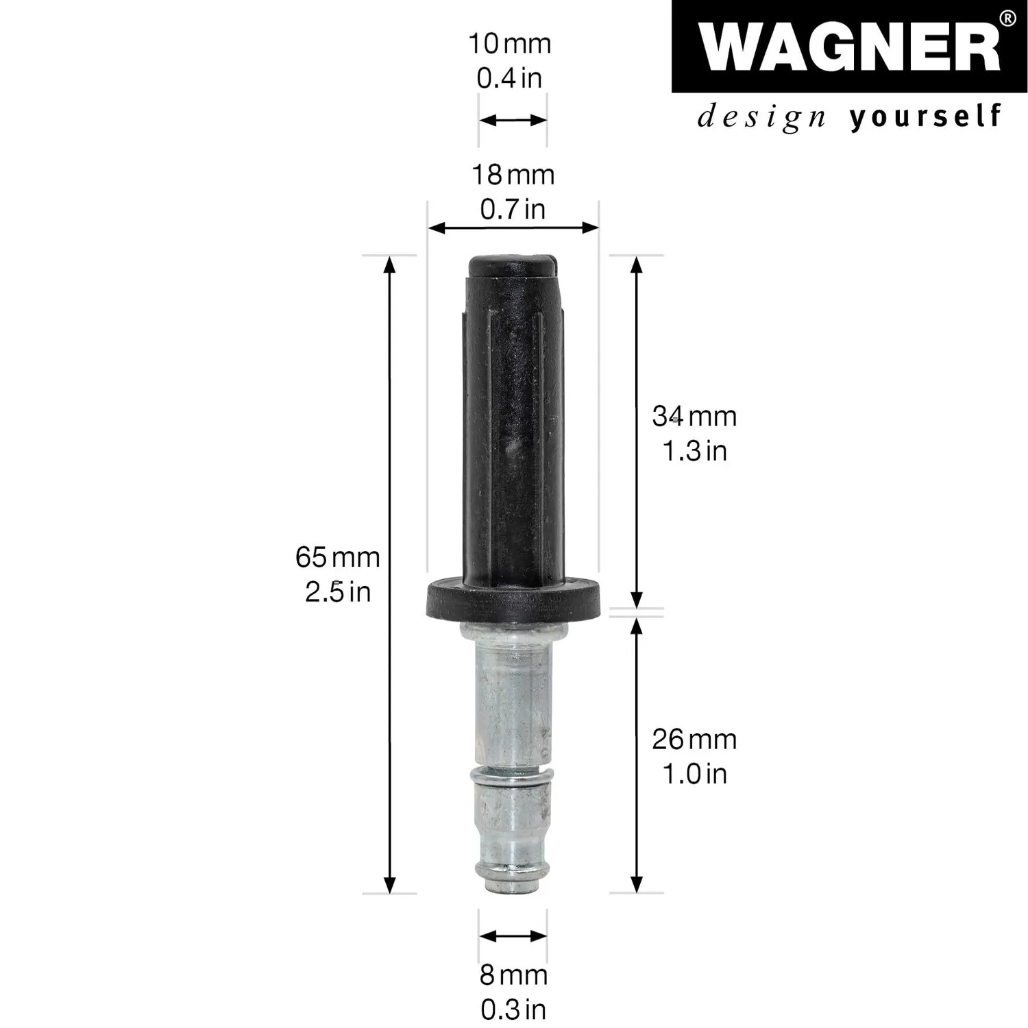 Wagner RO 0080 perno carrello tè 2 pezzi con manicotto