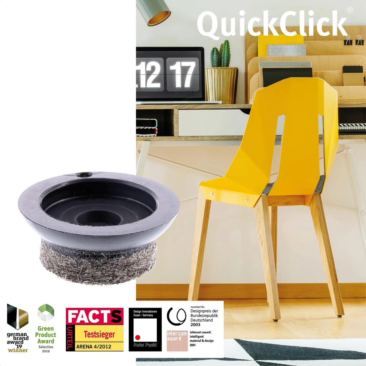 Wagner QuickClick Inserti Feltro Ø 20 mm 8 Pezzi Lana Slim