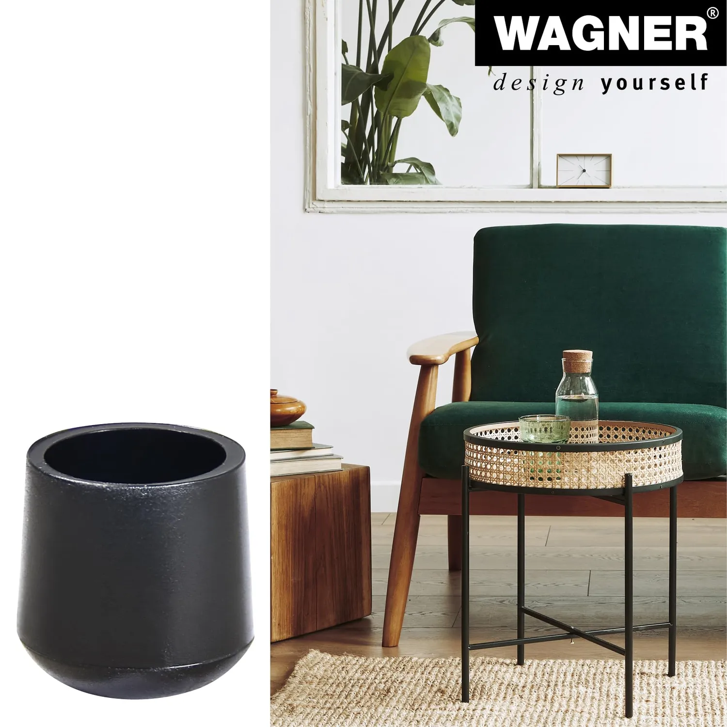 Wagner EH 0612 tappi tubo acciaio Ø12/16 mm neri 4 pz plastica