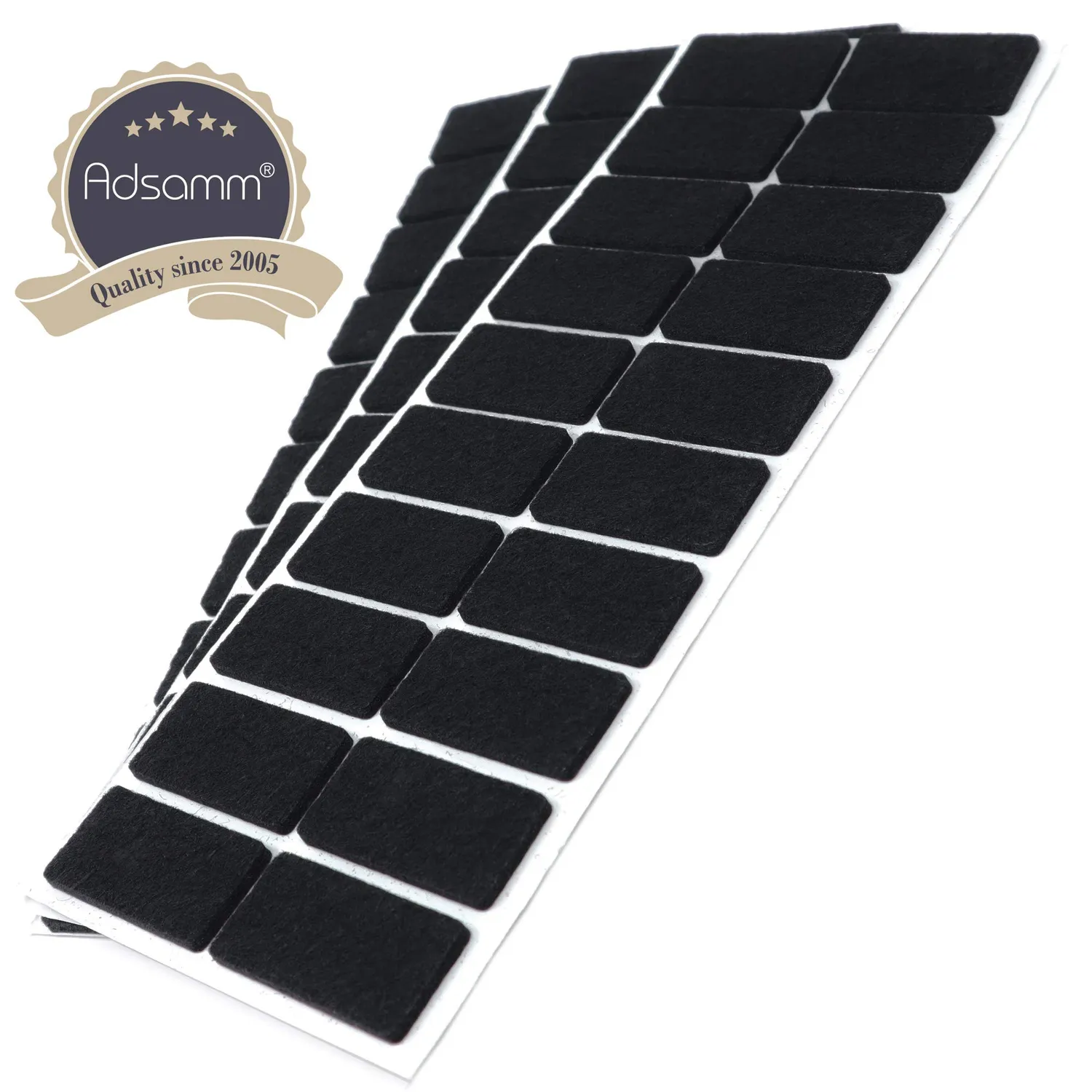 Adsamm Feltrini Adesivi Neri 20x40 mm Set 60 Pezzi 3,5 mm