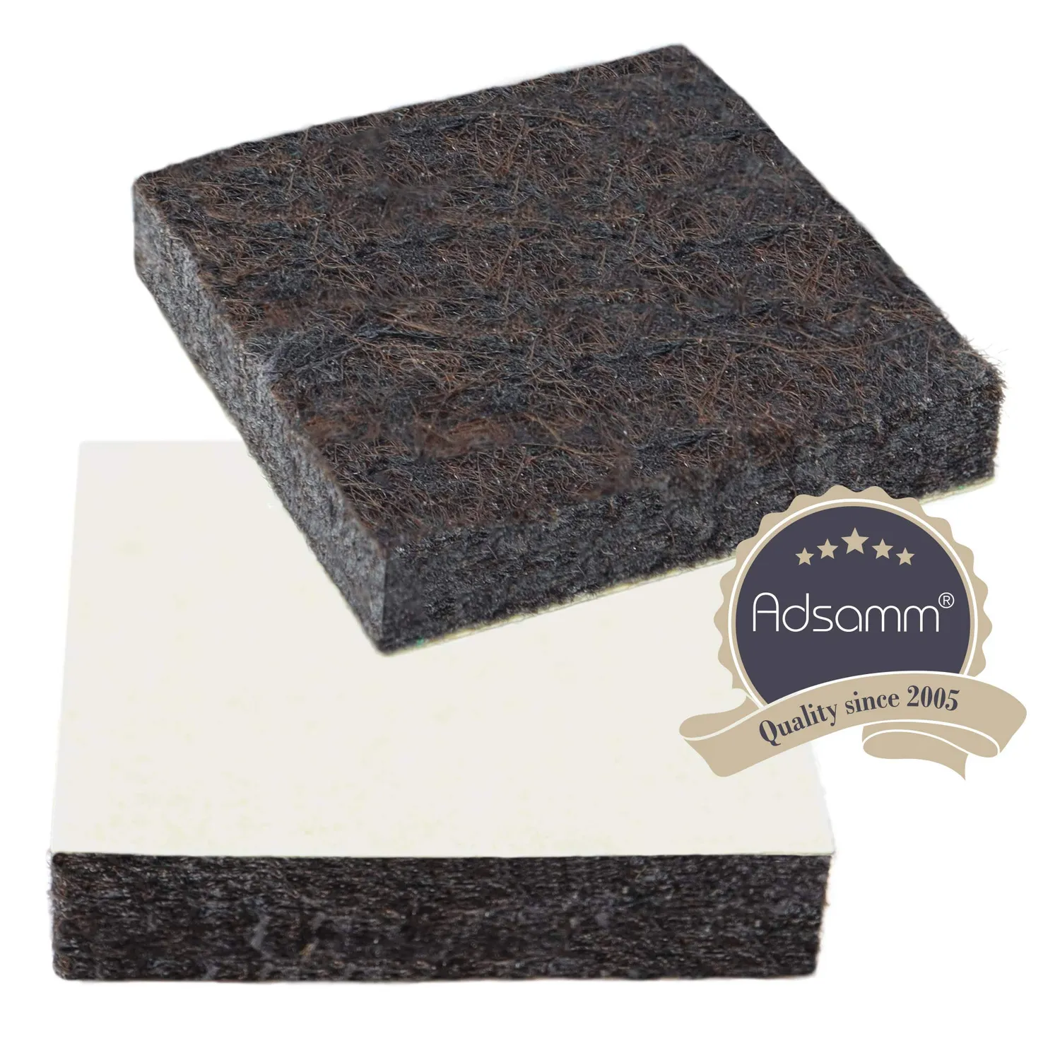 Adsamm Quality 4 feltrini marroni 25x25 mm spessore 5,5 mm