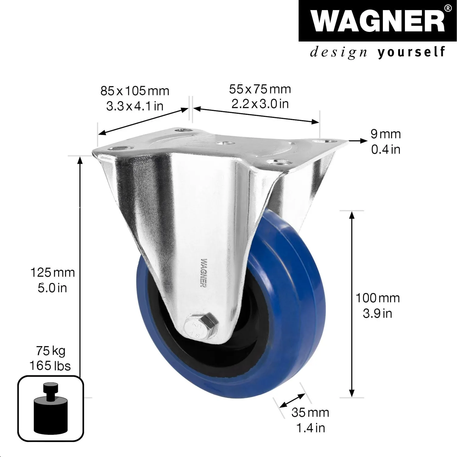Wagner RO 8700 rotella fissa morbida blu 100 mm 1 pz