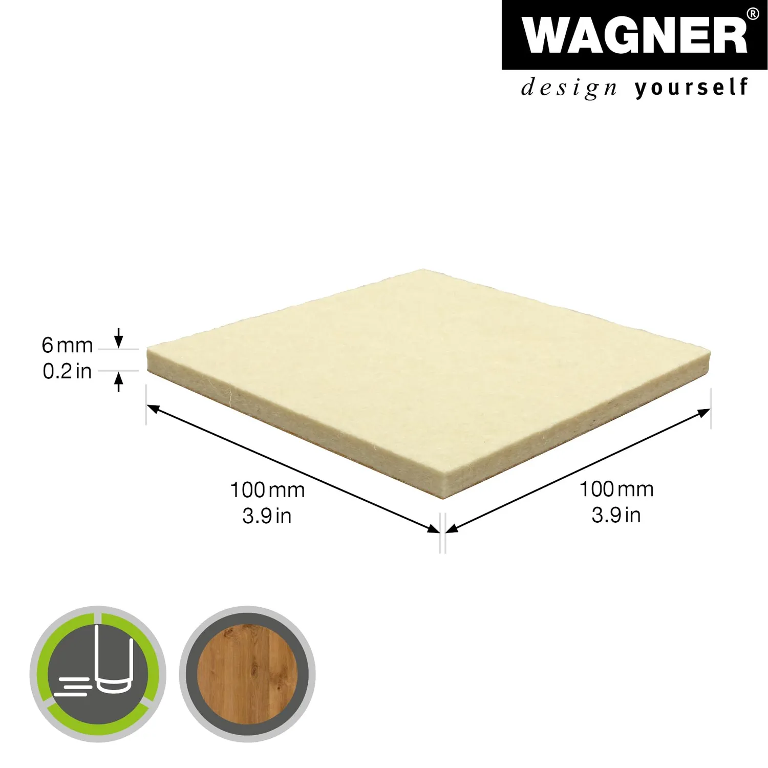 Wagner Big Pads EH 1201 feltrini adesivi 100x100 mm crema lana