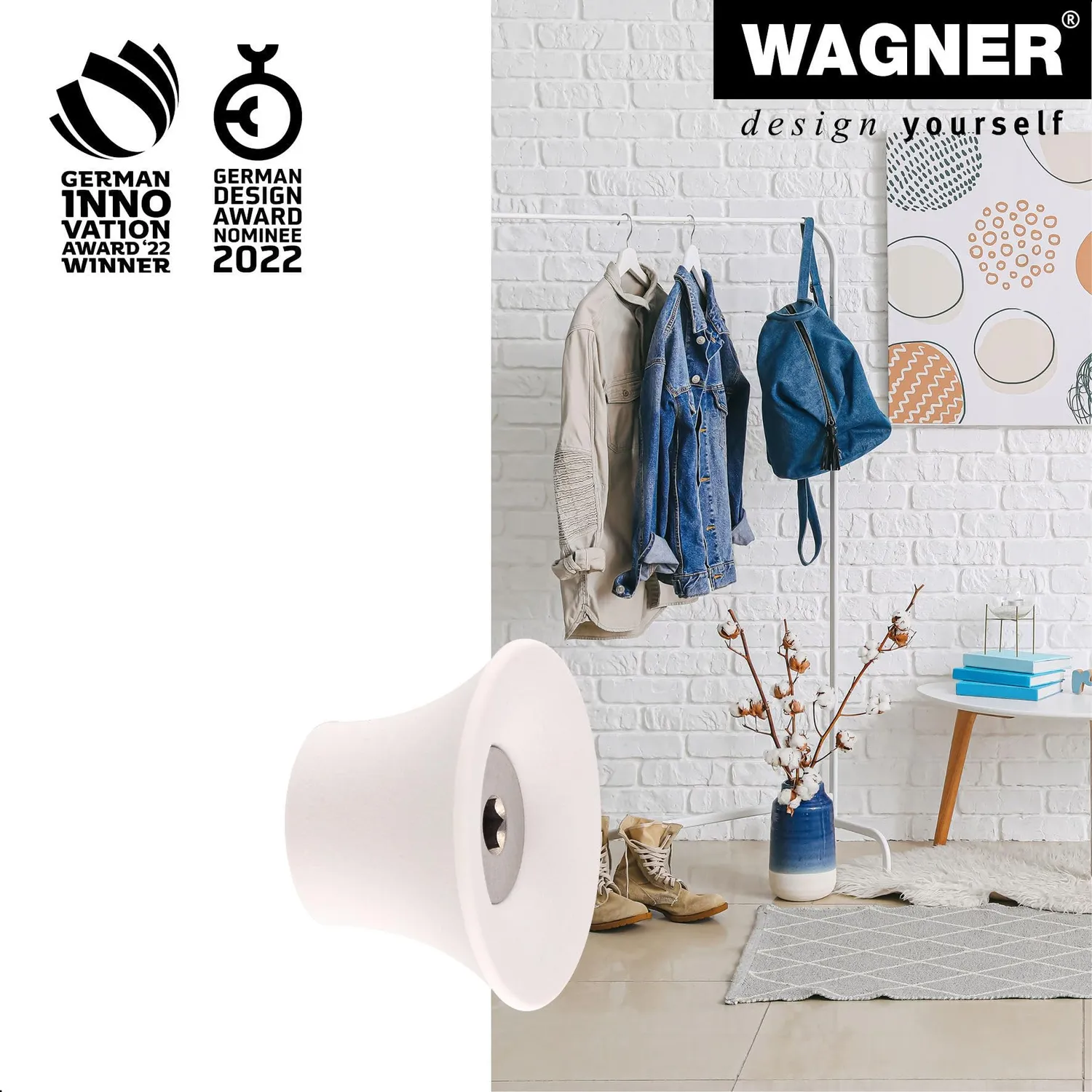 Wagner hooks4home Tulip EH 0313 gancio parete Ø 40 mm grigio chiaro