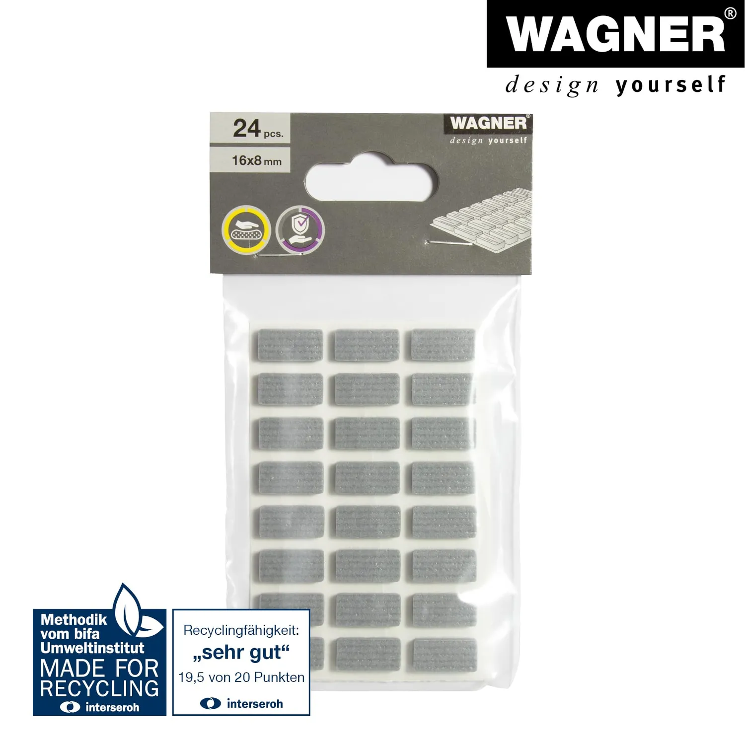 Wagner Soft Pads 16031699 cuscinetti EVA 8x16 mm 24 pezzi grigi