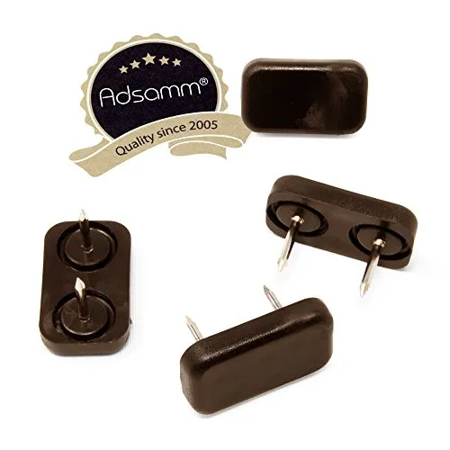 Adsamm 18x30 pattini plastica rettangolari marroni 4 pezzi