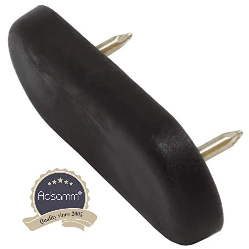 Adsamm Pattini Plastica 18x44 mm Neri 4 pz con Chiodo