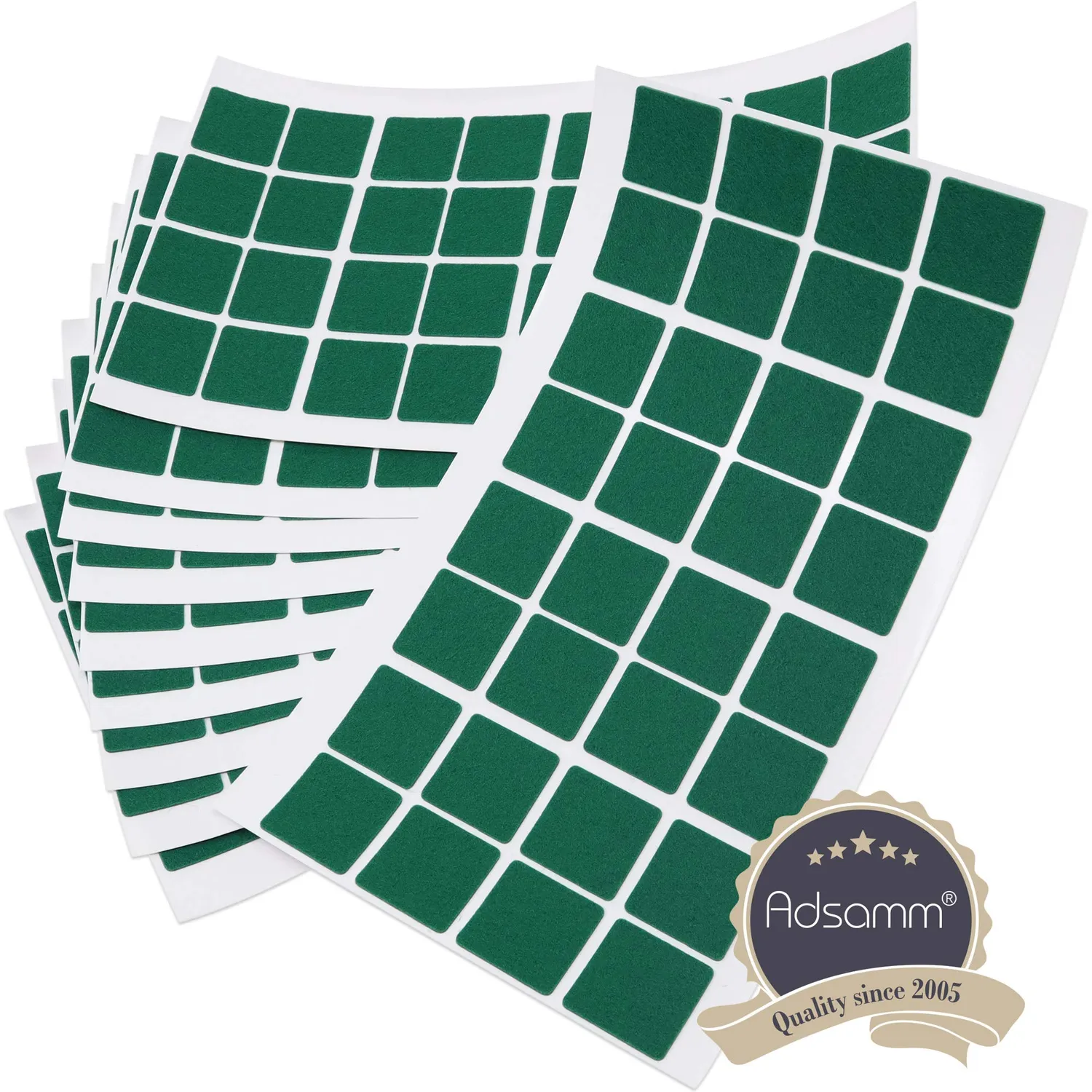 Adsamm 25x25 mm feltrini autoadesivi verde 320 pezzi ultrasottili