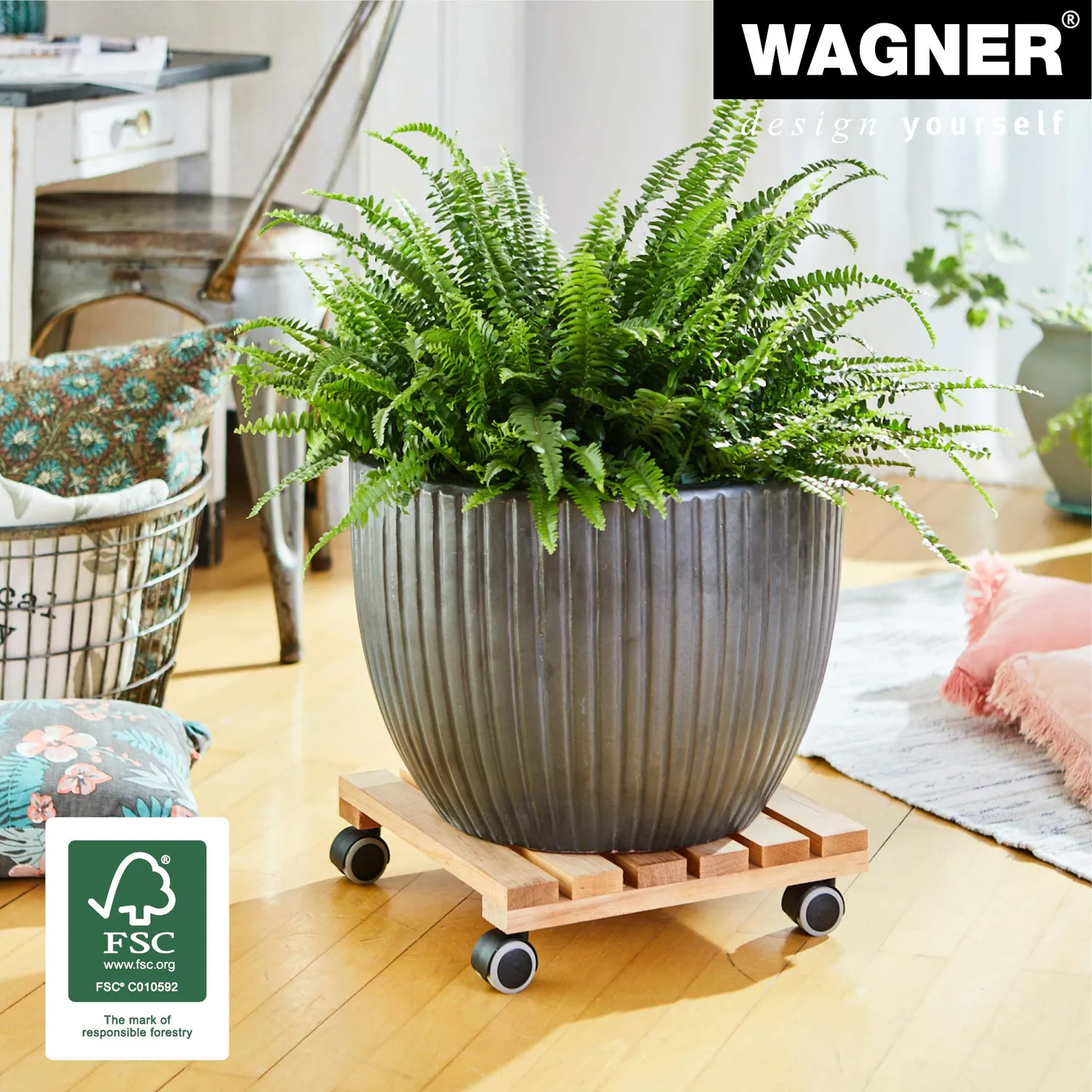 WAGNER Nature carrello piante 34x34 cm ontano 100 kg