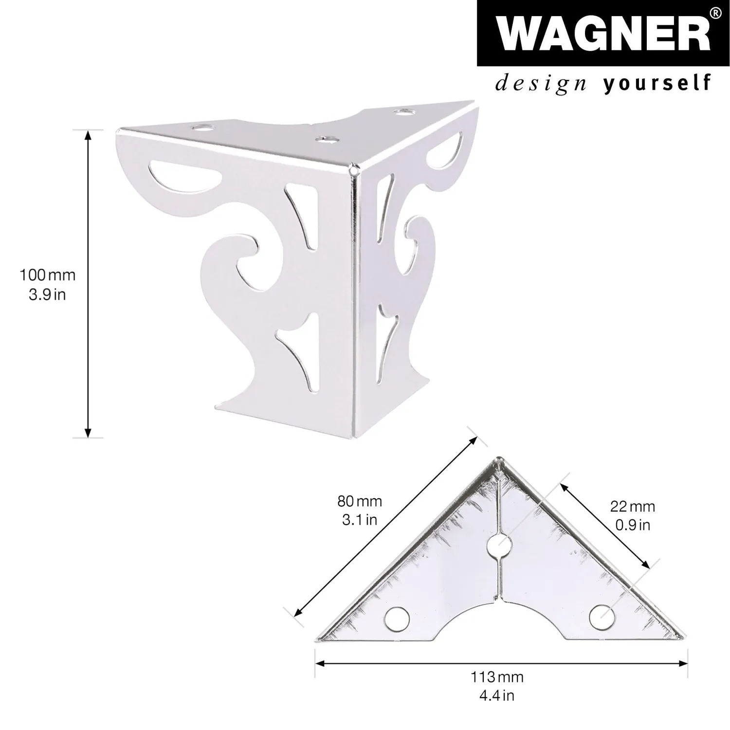 WAGNER Sofa Wings 12042004 piedini divano 8 cm 4pz
