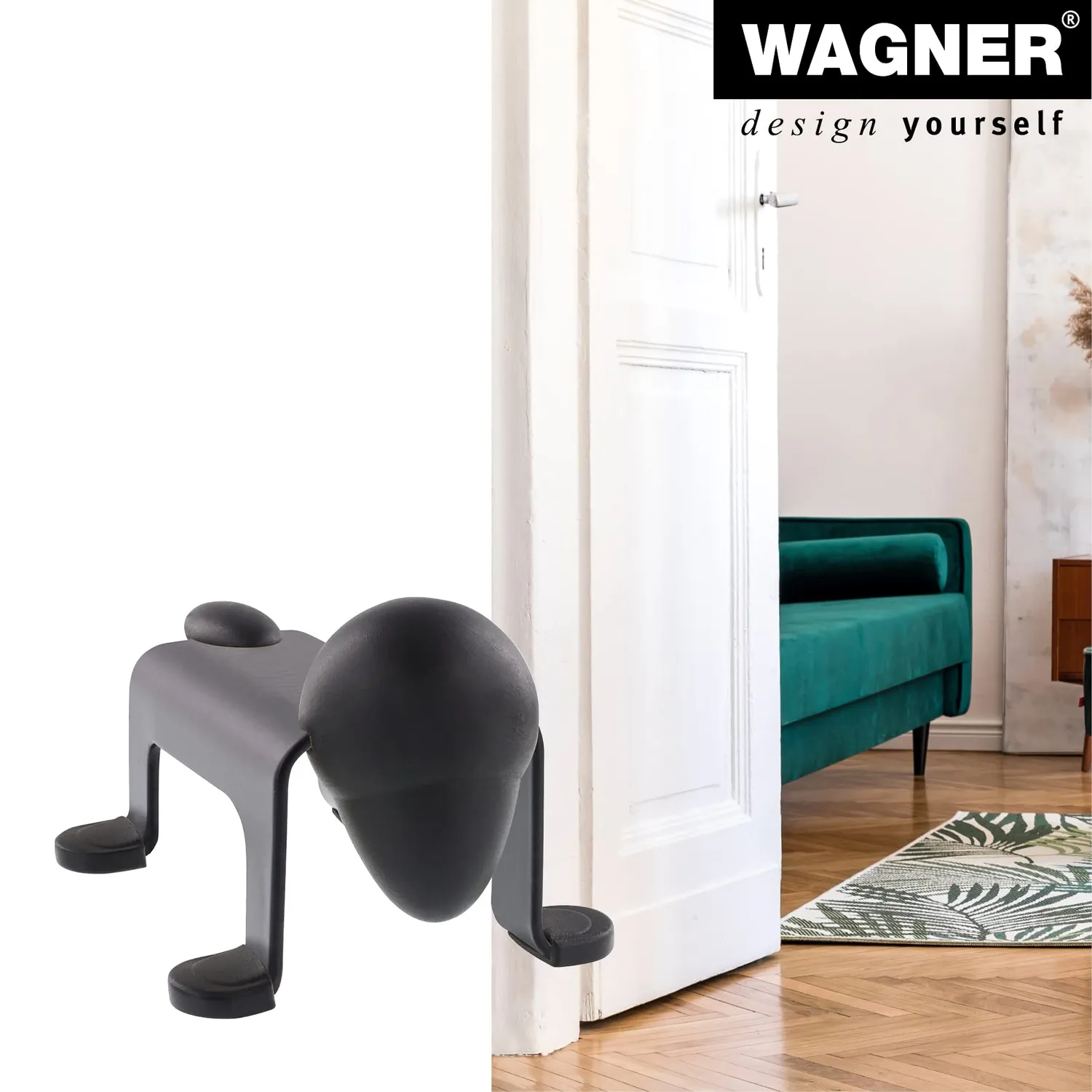 Wagner Dog Door Stop EH 5208 fermaporta da appoggiare nero 105 mm