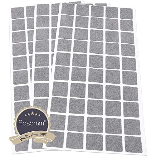 Adsamm Ultrasottili 20x20 mm Feltrini Autoadesivi 150 pz Grigi 1,5 mm