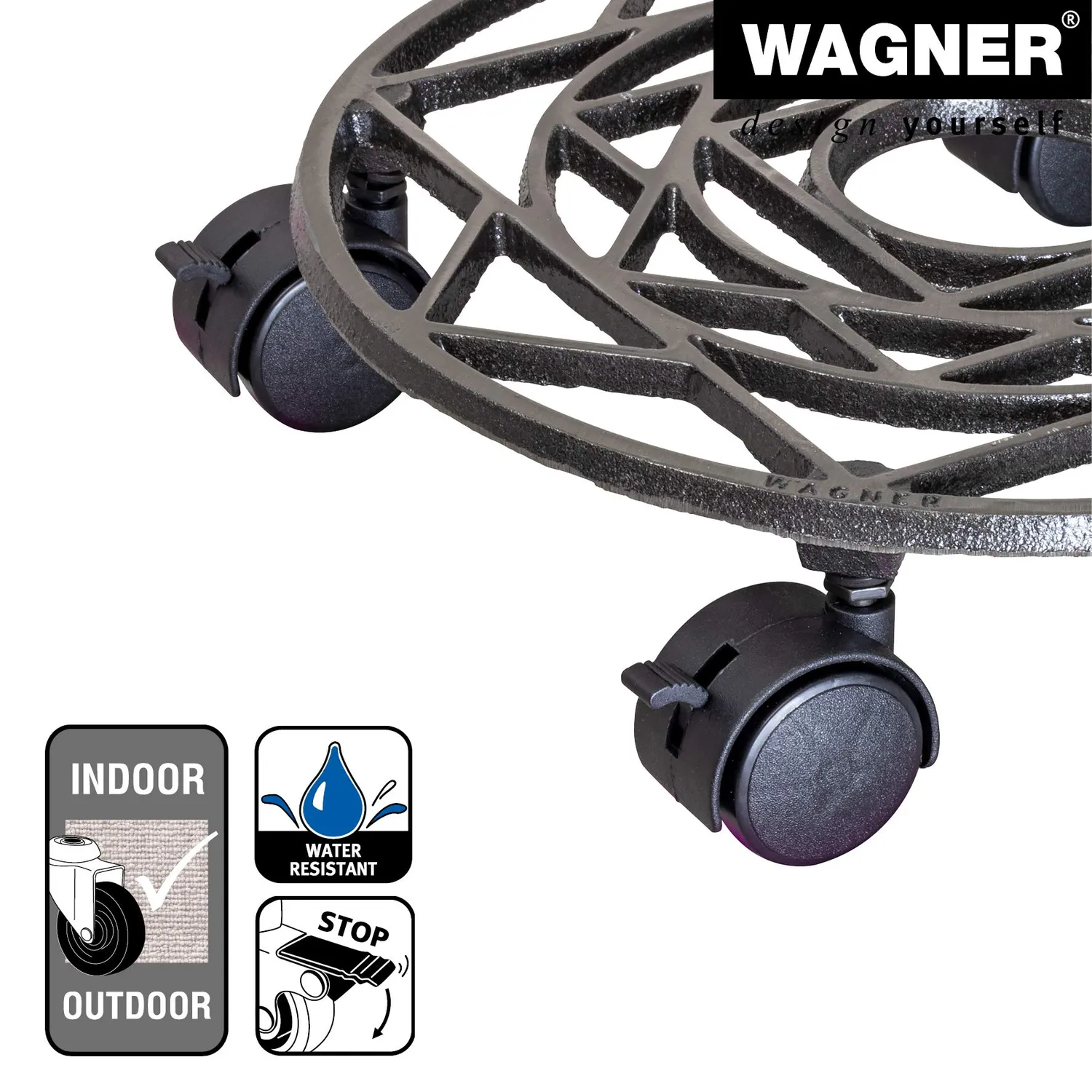 Wagner Antik Stella 20092101 carrello piante nichel opaco Ø29