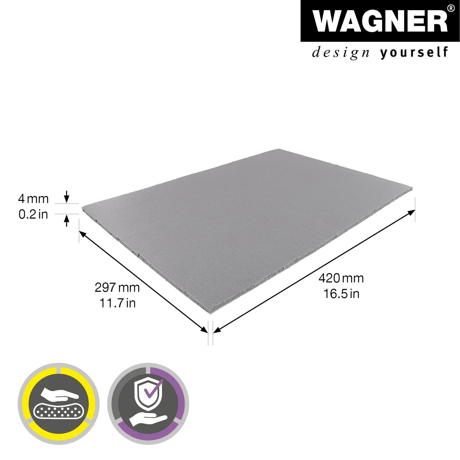 Wagner EH 0364 16036400 lastra EVA grigia A3 297x420 mm ritagliabile