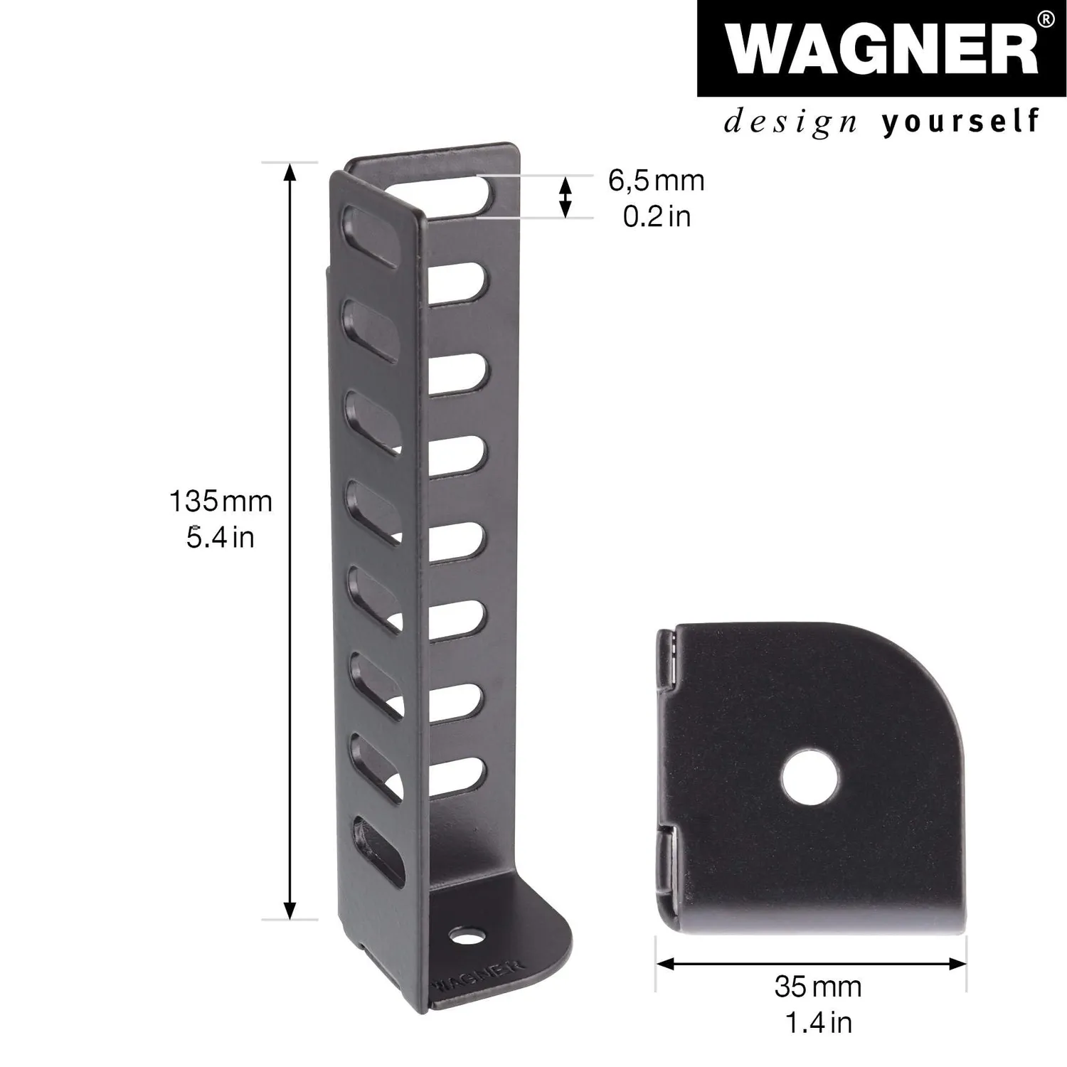 Wagner ST 0112 12011201 gamba acciaio nero 135 mm retrò