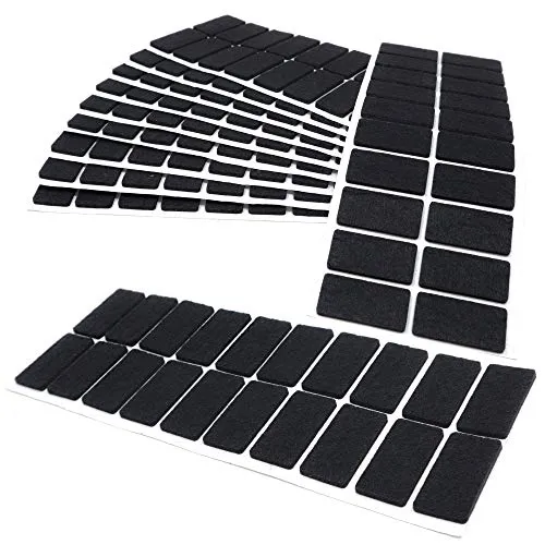 Adsamm feltrini autoadesivi rettangolari 20x40 mm neri 200 pezzi 3,5 mm