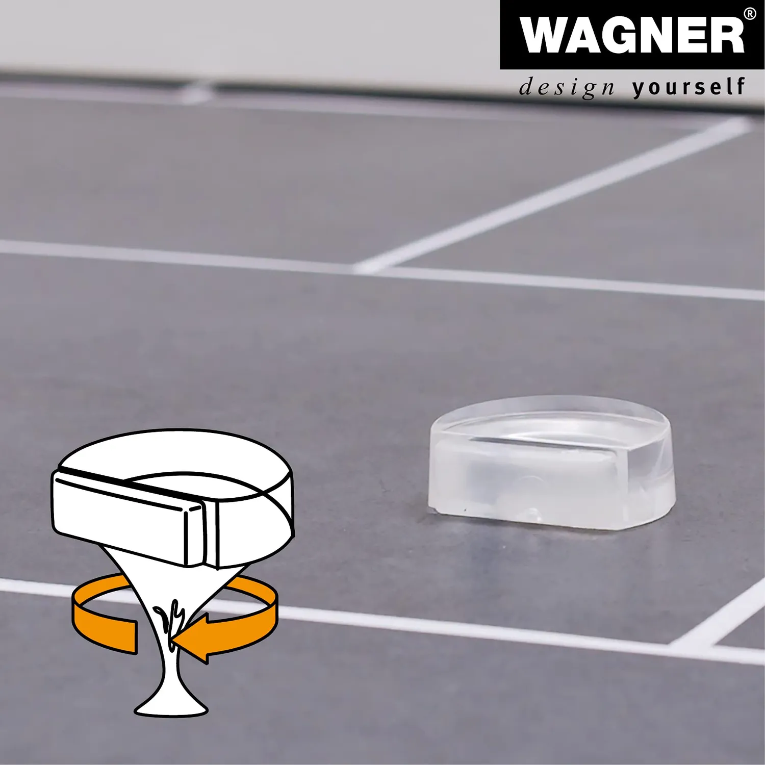 Wagner Fermaporta Clear Pavimento 45x39x16 mm Adesivo