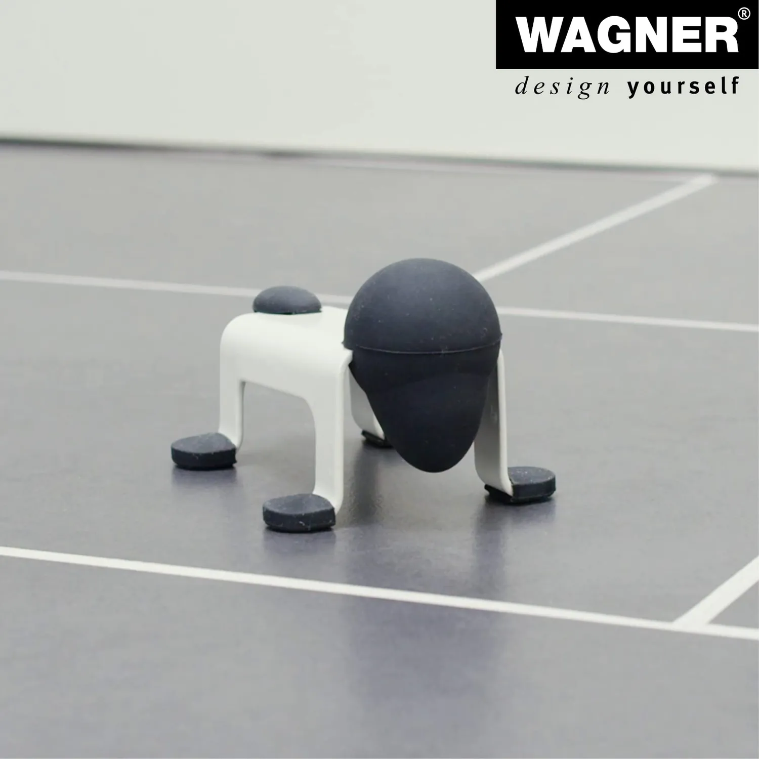 Wagner Dog Door Stop EH 5205 fermaporta da appoggiare bianco nero 105 mm