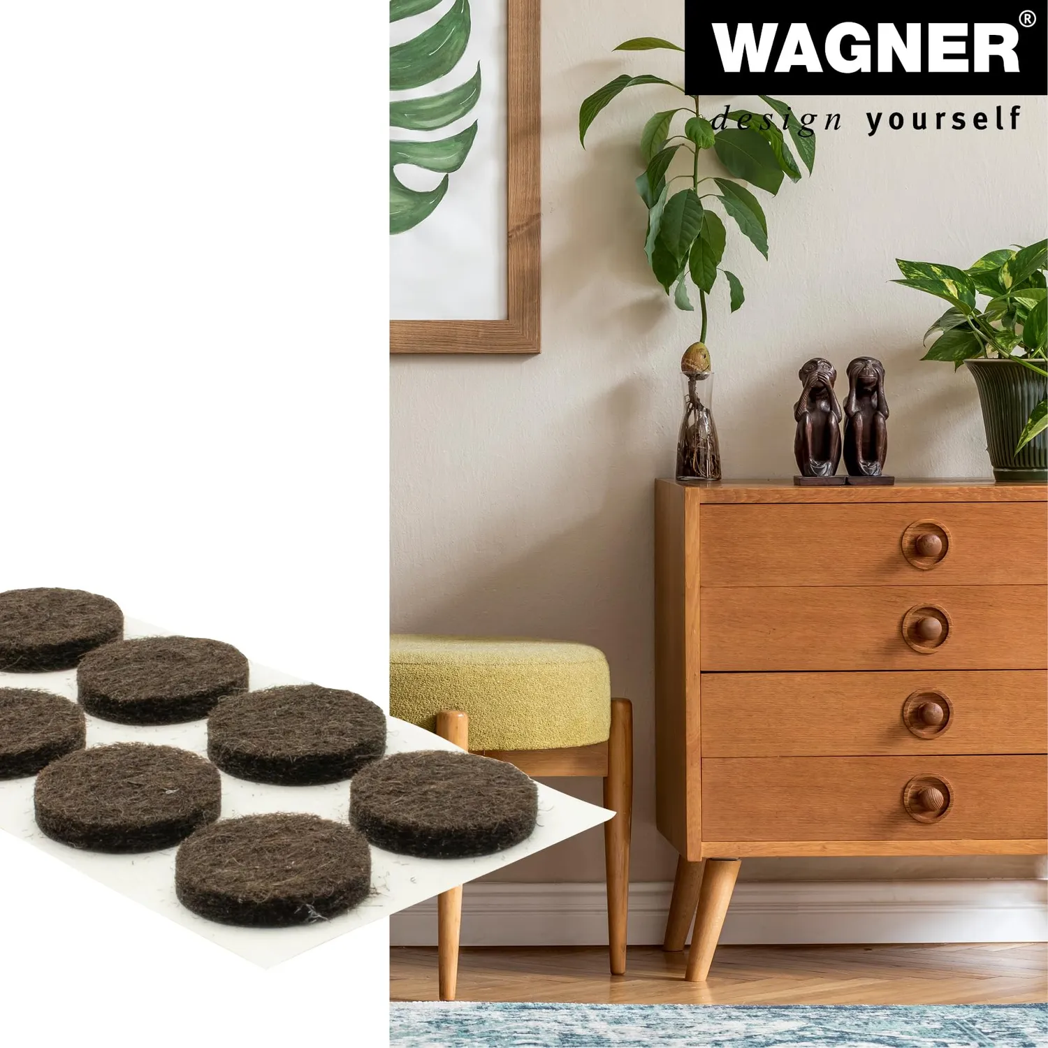 Wagner 15131599 feltrini Ø15 mm 24 pezzi marroni
