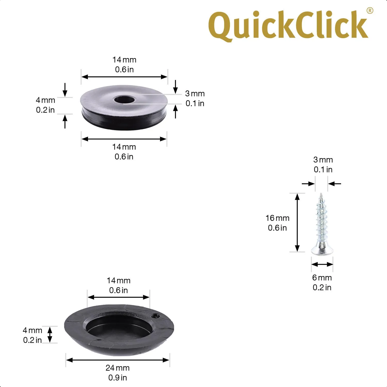 Wagner QuickClick 16792599 feltrini avvitare 4 pezzi Ø25mm