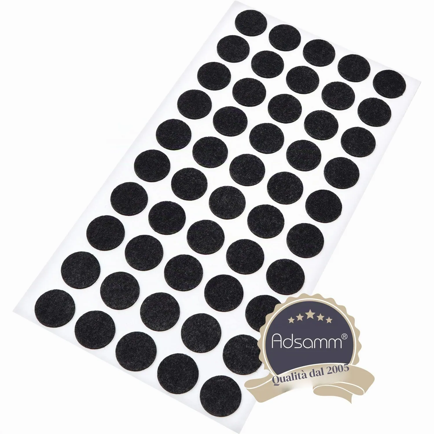 Adsamm Feltrini Ultrasottili Tondi 16mm Nero 50 Pezzi 1,5mm