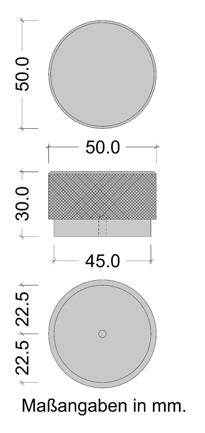 Gedotec Graf Big pomello per mobili nero opaco Ø 50 mm 1 pz