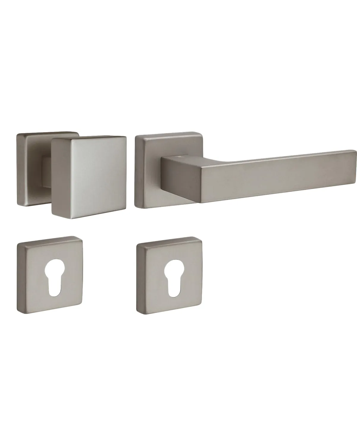 Gedotec Push 1317 maniglia porta BB argento set interno