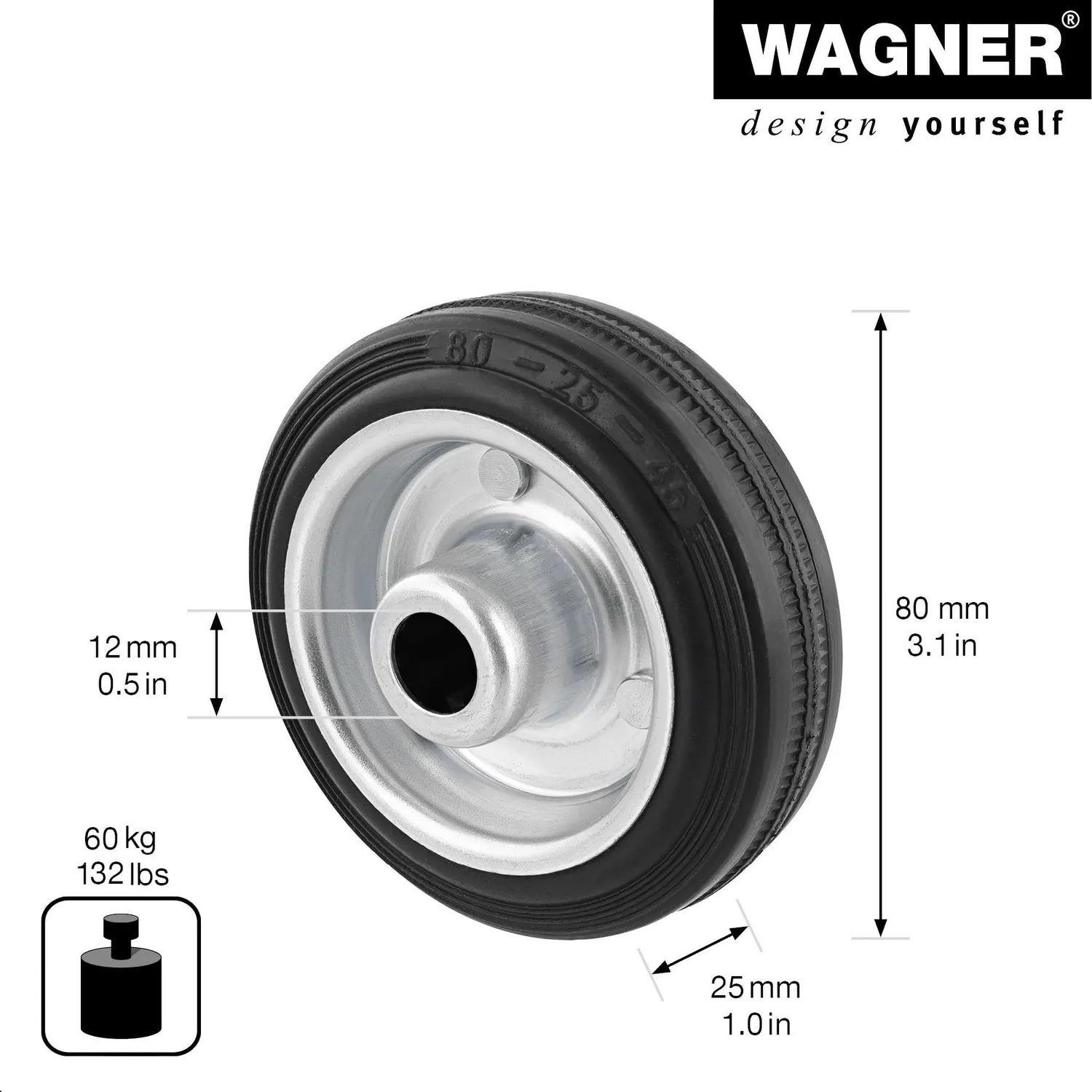 Wagner 04918401 RO 9184 rotella ricambio 80 mm gomma 1 pz