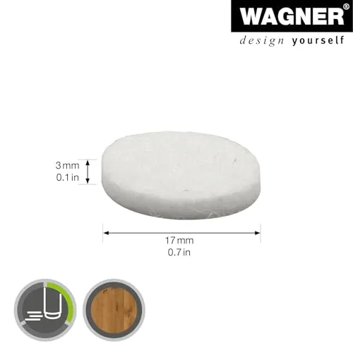 Wagner EH 1217 15121799 feltrini tondi 17 mm 24 pezzi bianchi