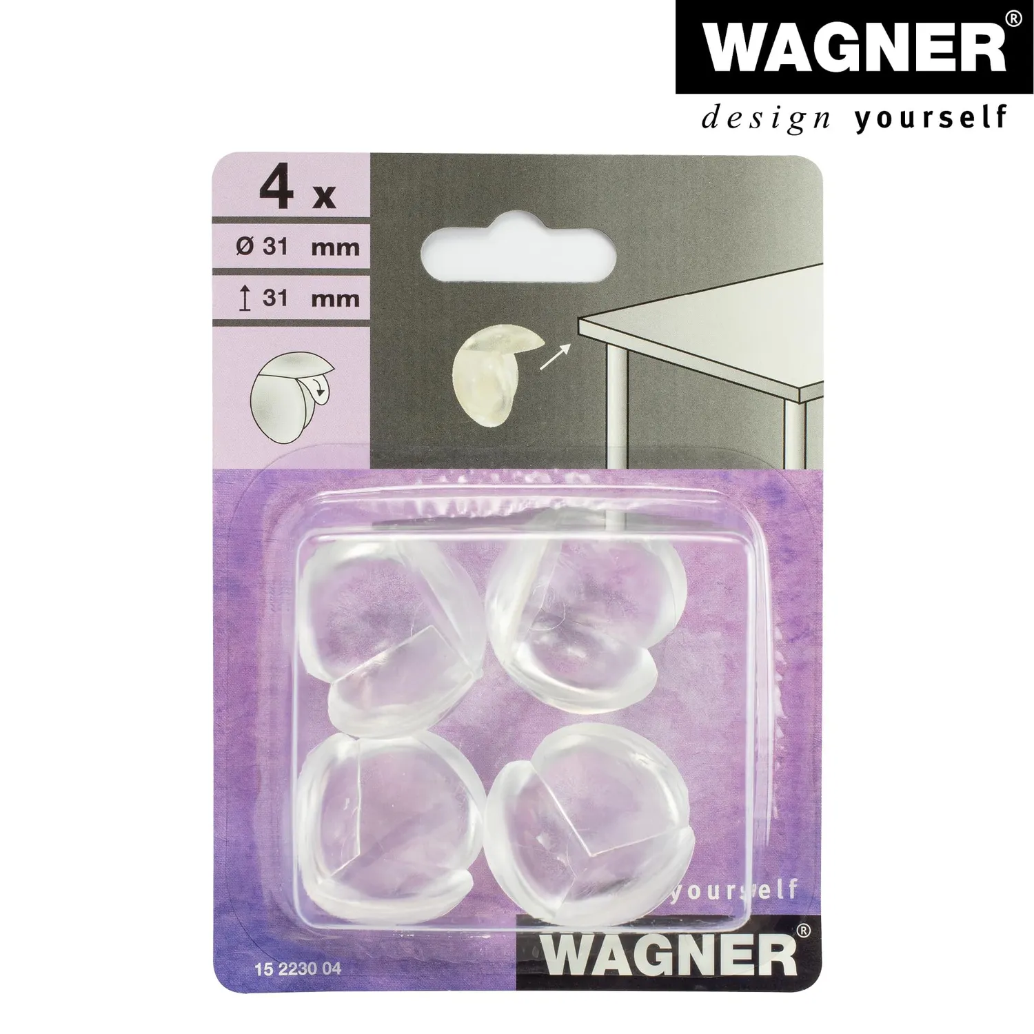 WAGNER Safe Corner Big paraspigoli adesivi 4 pezzi bimbi