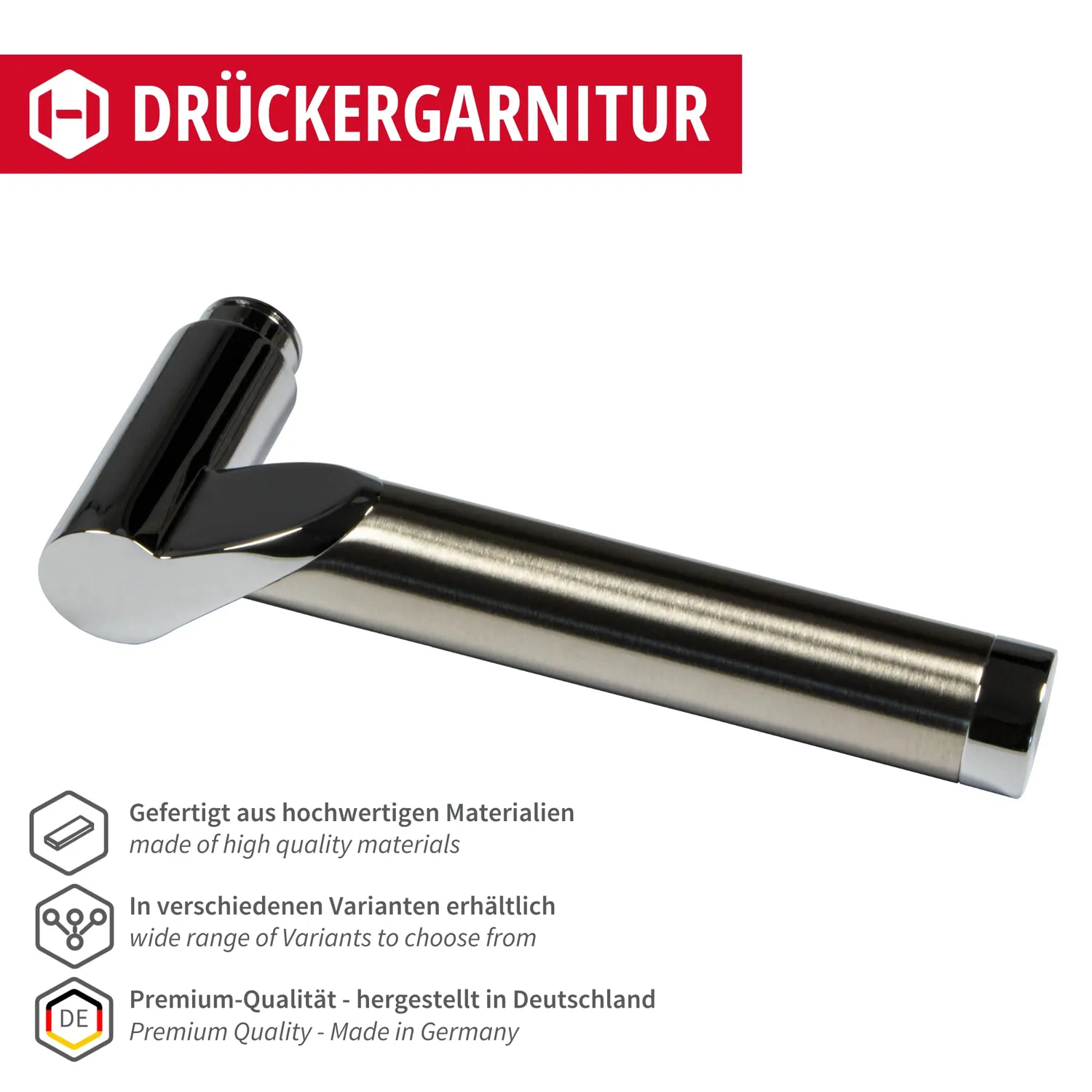 Gedotec Mirage 2017 maniglia porta acciaio inox 35-47 mm