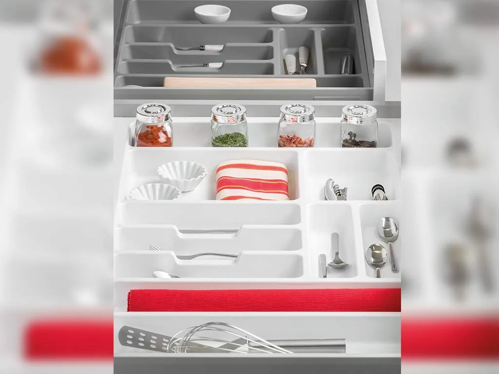 Emuca Vertex portaposate cassetto 600 bianco plastica