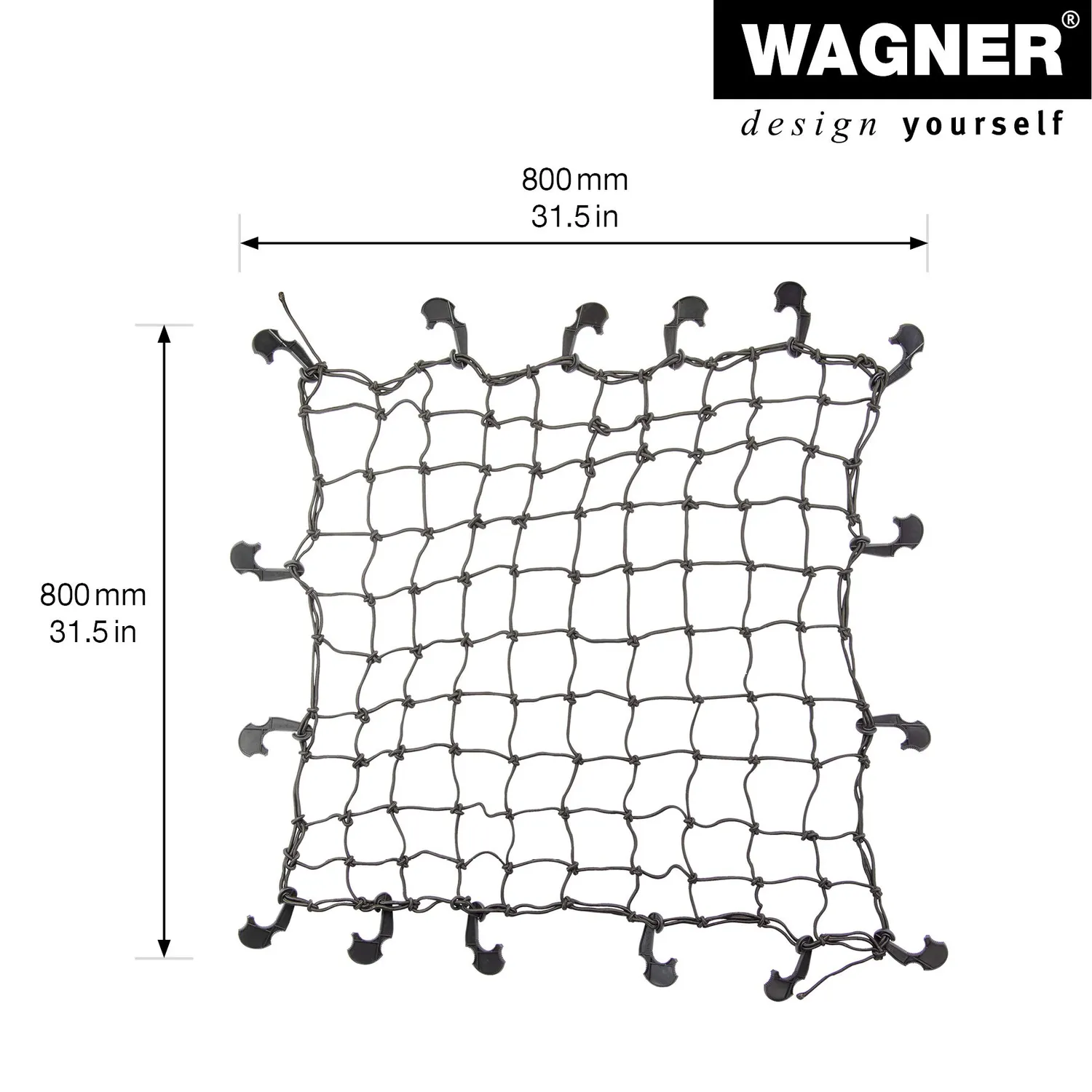 WAGNER MM 3061 rete elastica trasporto 80x80 cm nera
