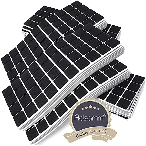 Adsamm Feltrini Autoadesivi 25x25 mm Neri 2000 Pezzi Sottili
