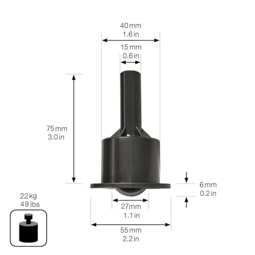 WAGNER RO 0088 ruota tavolo estraibile Ø27 mm 22 kg